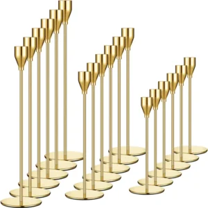 Metal Taper Candle Holders, Set of 3