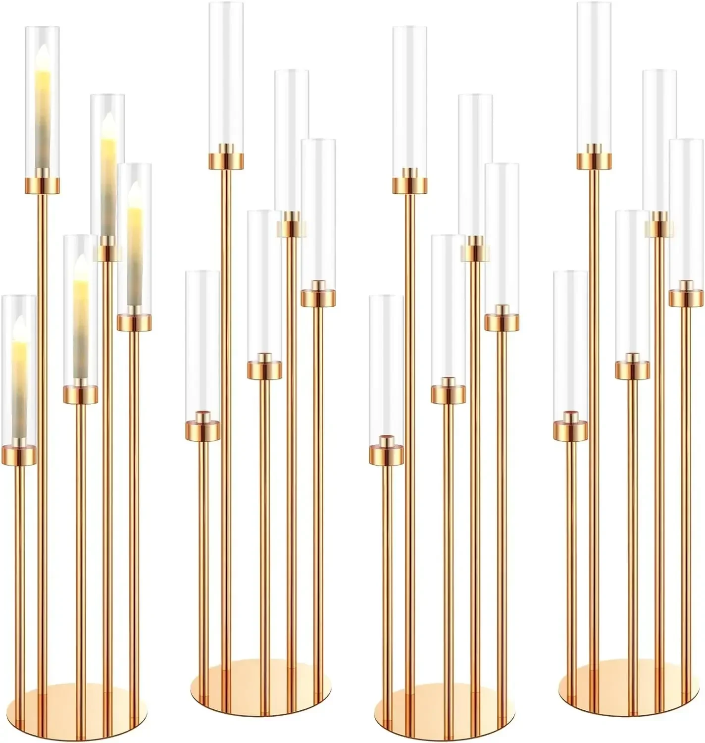 42-Inch Gold Floor Candelabra, 5-Arm