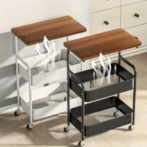 Multifunctional 3-Tier Rolling Storage Cart